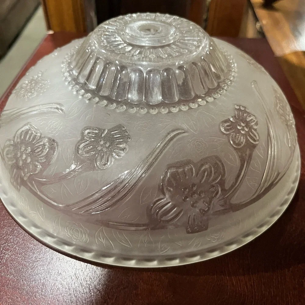 Vintage Frosted Glass with clear design Lamp shade